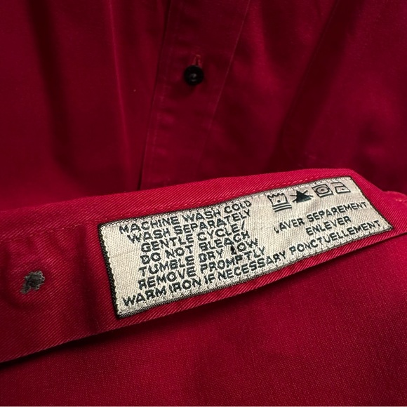 Cutter & Buck Men’s 3XT (Big & Tall) Red Button-Down Shirt - Picture 6 of 7